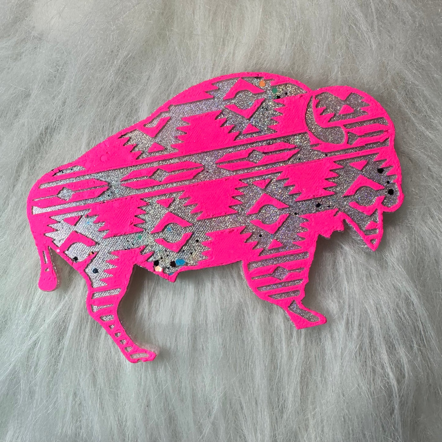 Pink and silver buffalo