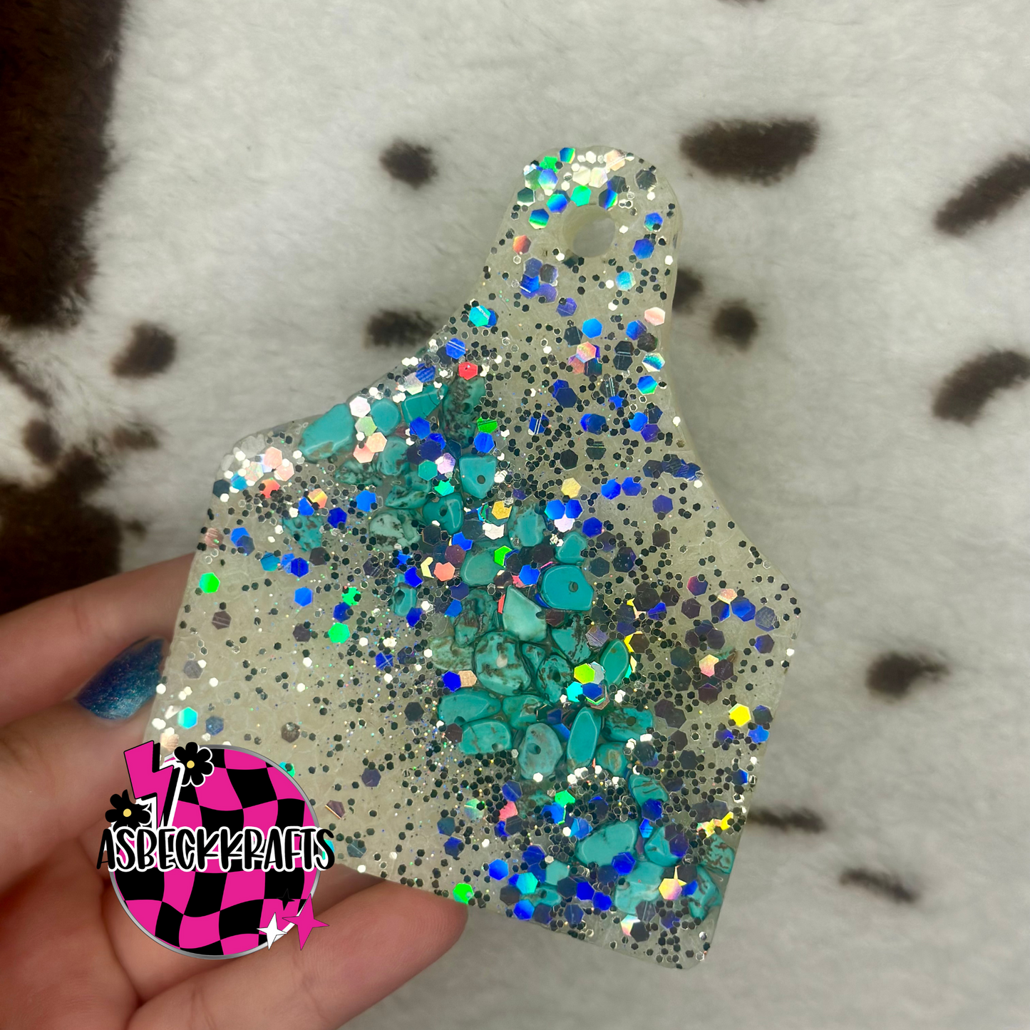 Cowtag stones+glitter