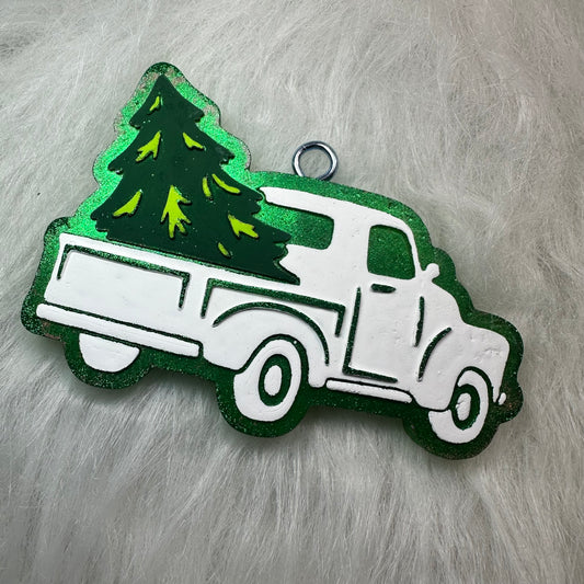 Green Christmas truck