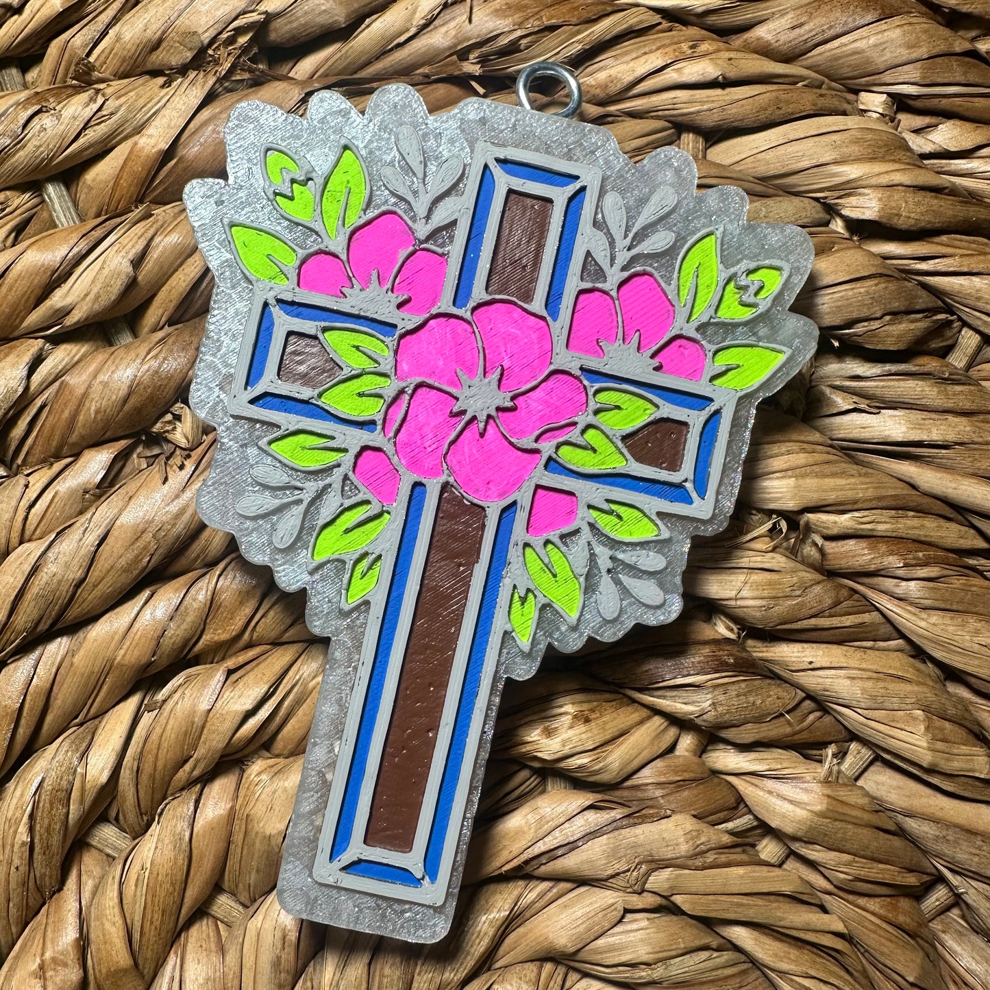 Floral cross(Leather+Lace)RTS