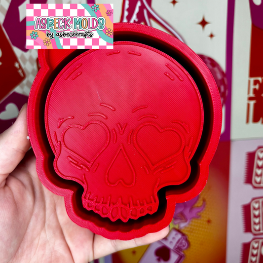 Skull with heart eyes