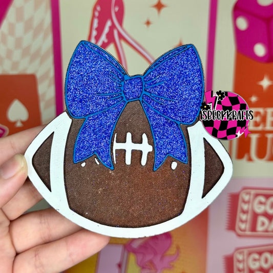 Football with Blue bow