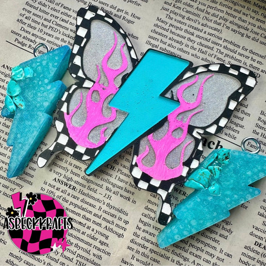Checkered butterfly SETS matching vent clips