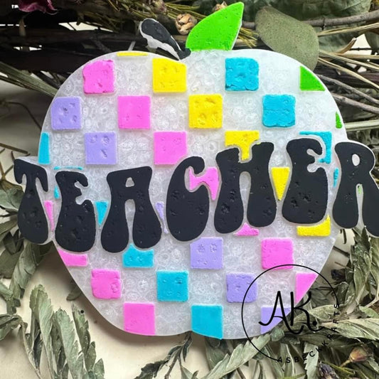 Colorful teacher apple