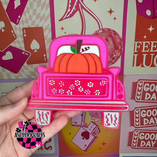 Pink pumpkin truck