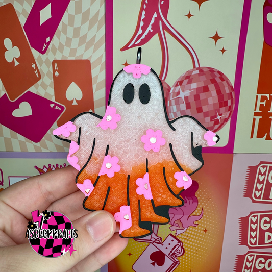 Orange floral ghost