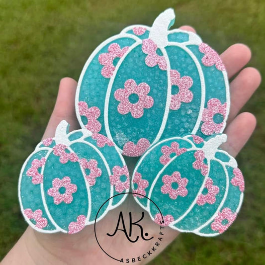 Turquoise floral pumpkin SET