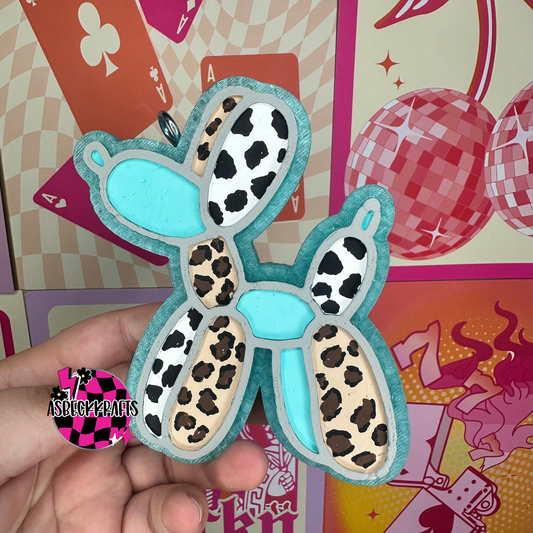 Balloon dog cowprint & cheetah